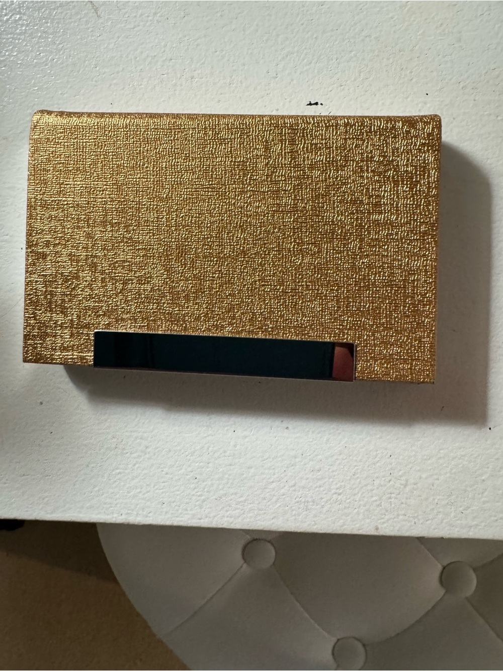 Elegant Gold Card Holder with Silver Accent